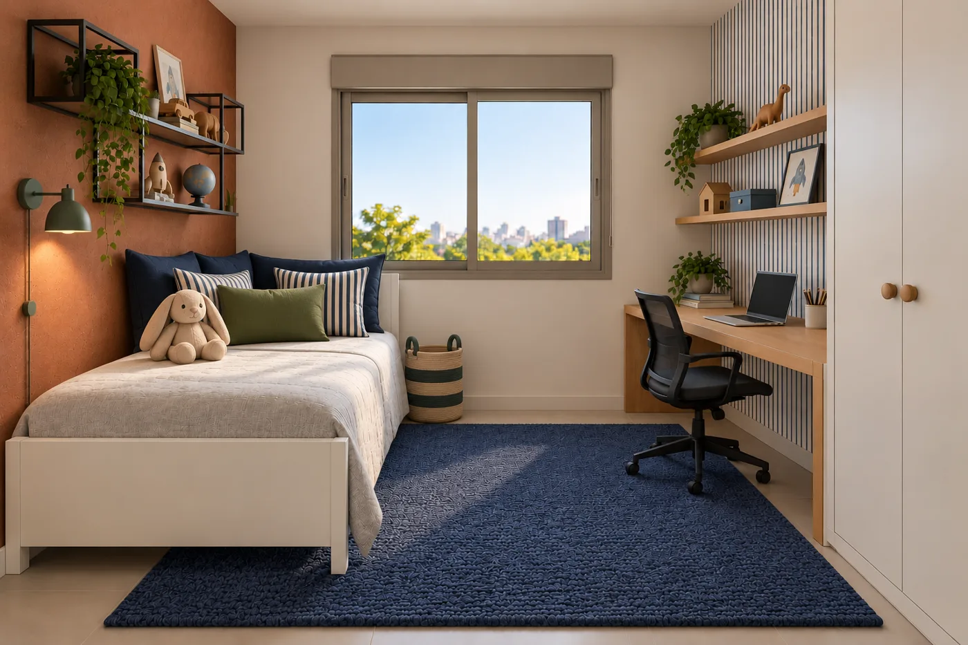 quarto de menino com os itens do moodboard aplicados