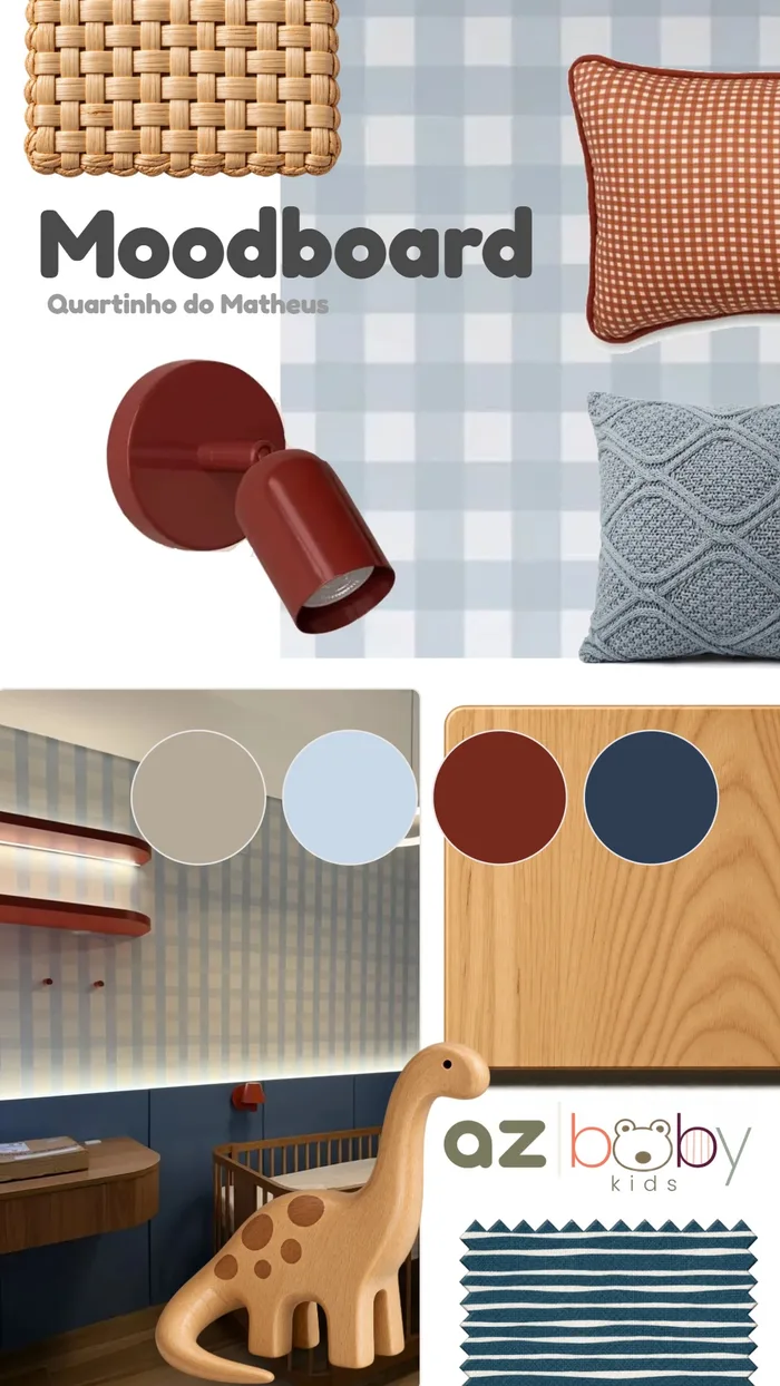 Moodboard do quarto de bebê montado no aplicativo
